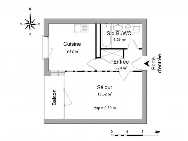 Location Studio 32.49 m² - 9 RUE MALEDENT DE SAVIGNAC Limoges 87000
