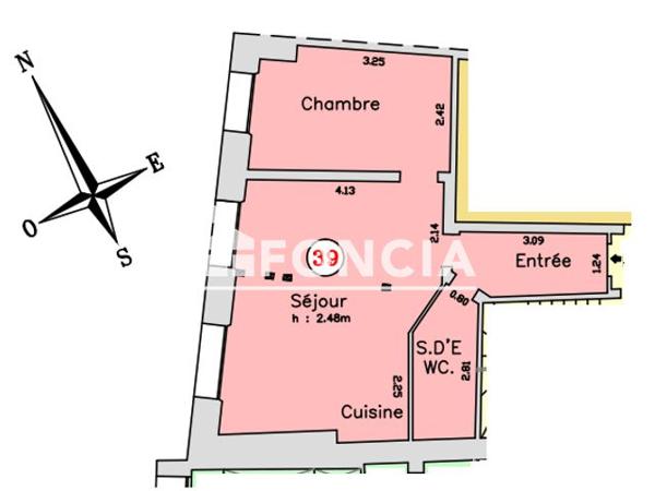 À vendre Appartement 2 pièces 40.59 m² - Paris 75003