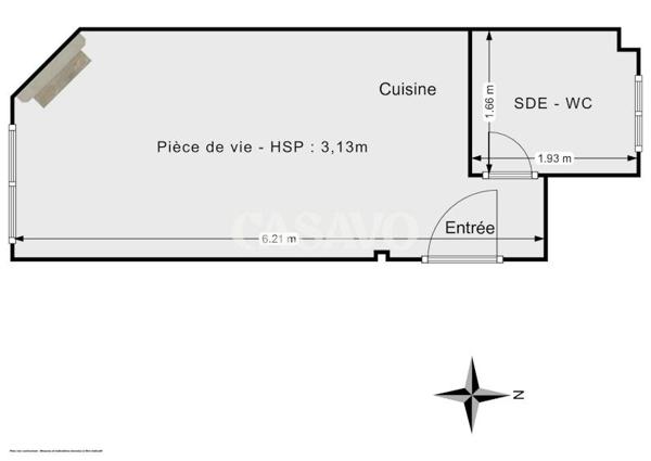 Vente Appartement 1 pièce de 18m² - 75015 Paris