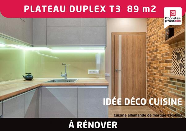 Plateau Duplex 3 pièces 89 m2 à rénover Amiens Saint- Maurice