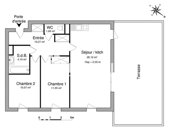 Location Appartement 3 pièces 66.33 m² - 2 RUE DU GENERAL WALKER Chartres 28000
