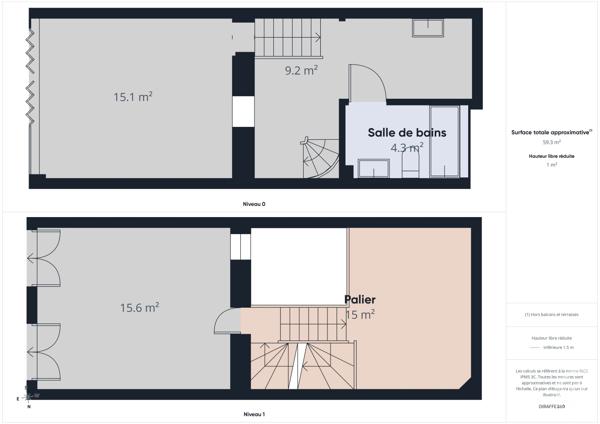 Appartement Duplex à vendre  3 pièces - 54,05 m 2   BAGNEUX  - 92