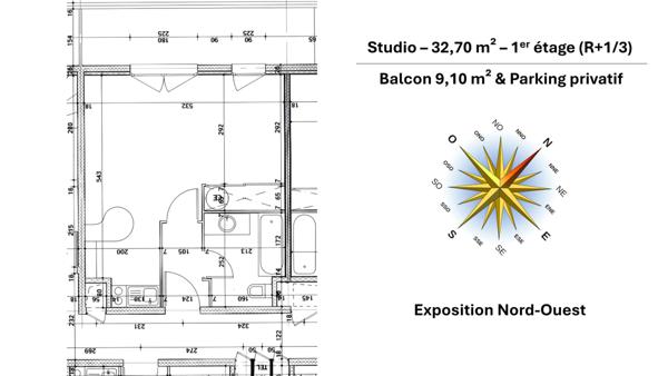 Divonne-les-Bains (01220) STUDIO MEUBLÉ AVEC BALCON ET PARKING PRIVATIF
