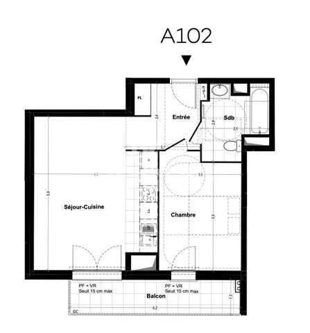 Appartement Aubervilliers 2 pièce(s) 46.70 m2