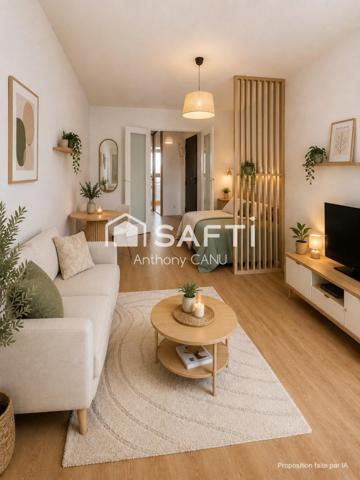 T1 lumineux avec terrasse et vue parc