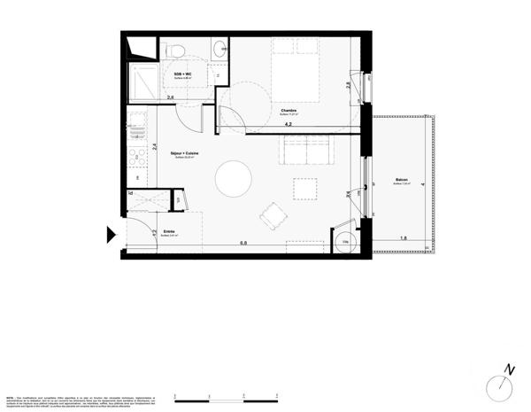 Appartement F3 à vendre  2 pièces - 42 m2 PAIMPOL - 22