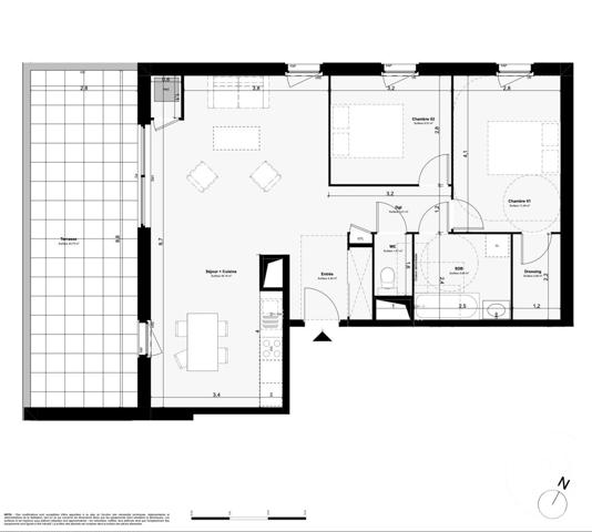 Appartement F3 à vendre  2 pièces - 42 m2 PAIMPOL - 22