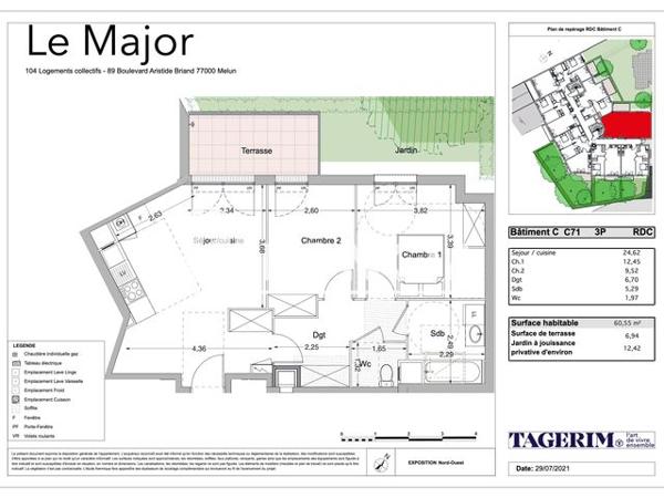 Location Appartement 3 pièces 60.6 m² - 89 AVENUE ARISTIDE BRIAND Melun 77000