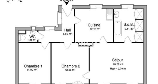 Location Appartement 3 pièces 67.67 m² - Strasbourg 67100
