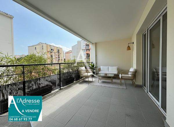 PERPIGNAN SUD À VENDRE APPARTEMENT T3 AVEC GRANDE TERRASSE ET 2 PLACES DE PARKING EN S/SOL