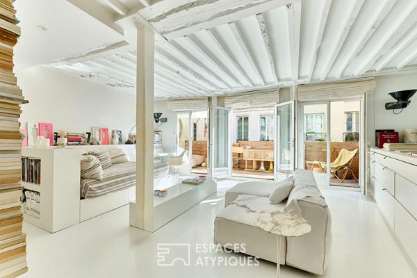 Appartement rénové avec terrasse au coeur du quartier des enfants rouges