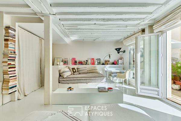 Appartement rénové avec terrasse au coeur du quartier des enfants rouges