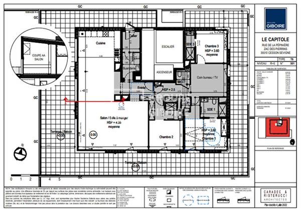 Appartement T6 à vendre CESSON SEVIGNE - 156 m² (réf : CAPITOLE-501)