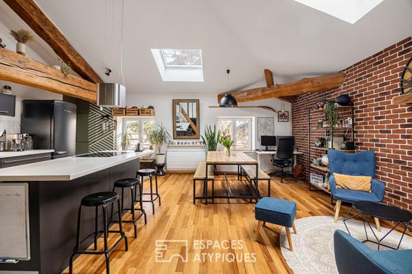 Chatoyant T3 dans ancienne dépendance d’une maison de maître