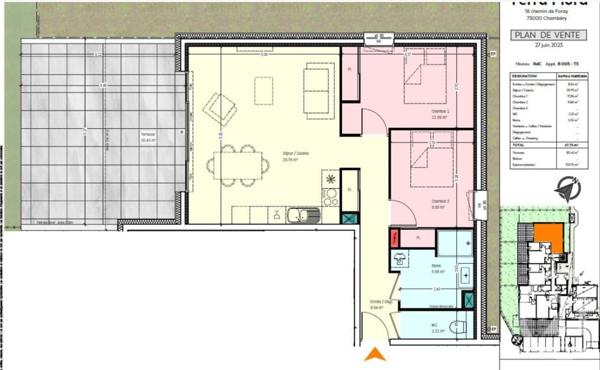 appartement à vendre  3 pièces - 67,75 m2 CHAMBERY - 73
