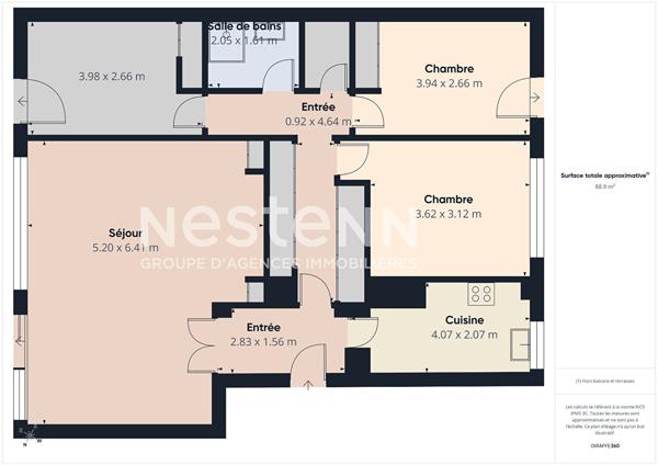Appartement Paris 4 pièce(s) 91 m2