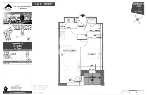 LAGORD : appartement T2 (43 m²)