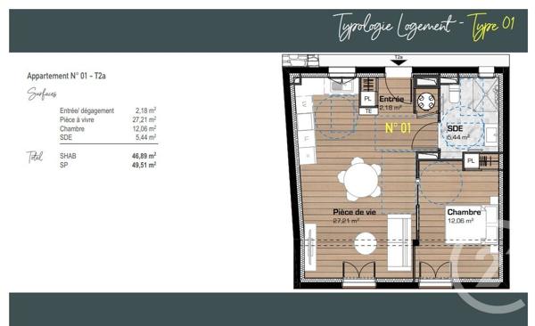 Appartement F2 à vendre  2 pièces - 46,89 m2 CAUTERETS - 65