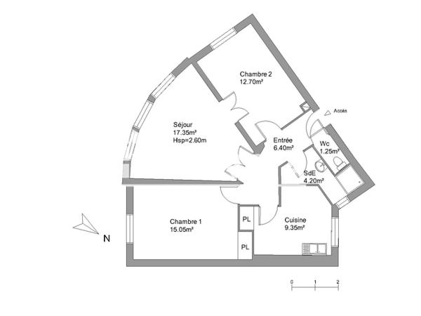 Location Appartement 3 pièces 66.3 m² - 55 RUE LAZARE CARNOT Lorient 56100