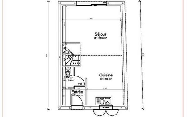 Maison à louer    3 pièces • 68,66 m2 Thairé