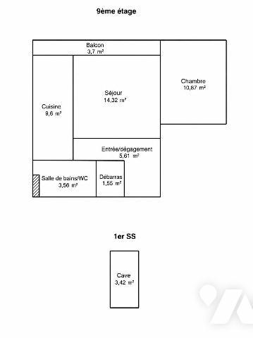 TOURS - VERDUN / GRAMMONT
Appartement T2 avec balcon, ascenseur et cave
