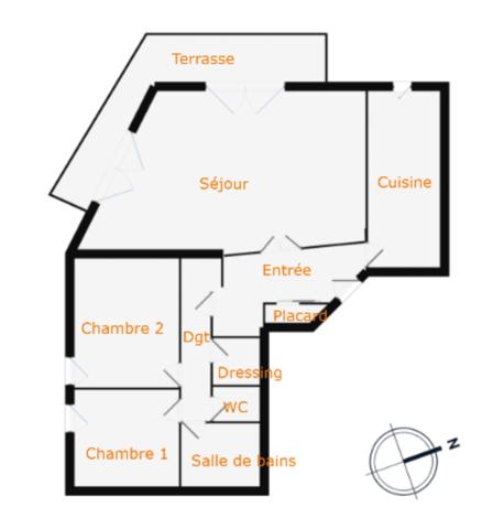 Grand T3 - Le Camas - Terrasse 15 m² - Parking - Vue dégagée