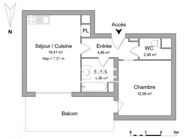 Location Appartement 2 pièces 42.69 m² - 160 RUE EDMOND HALLEY Aix La Duranne 13100