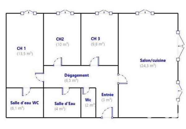 Appartement à vendre 4 pièces 79,08 m² Narbonne