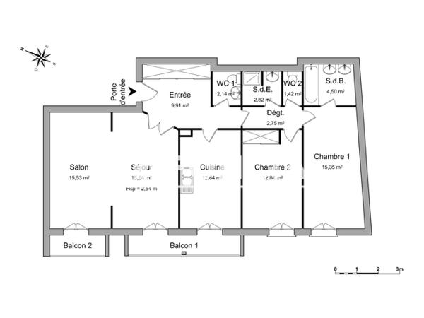 Location Appartement 3 pièces 96.04 m² - 21 RUE DURANTON Agen 47000