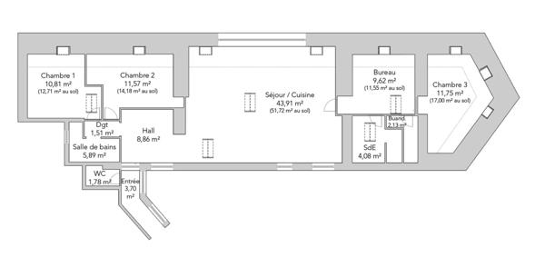 Paris (75001) Dernier étage avenue de l'Opéra - vue monumentale