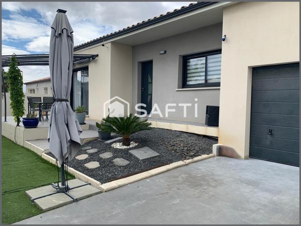 Villa plain-pied récente, 107m2, garage, jardin au calme