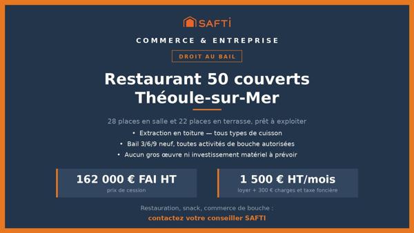 Bail restaurant 50 places — Théoule-sur-Mer