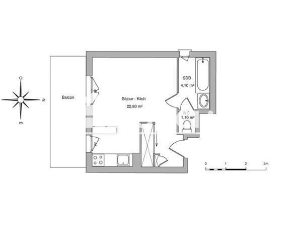 Location Studio 28 m² - 95 RUE DU PONT DE LA GARDE Agen 47000