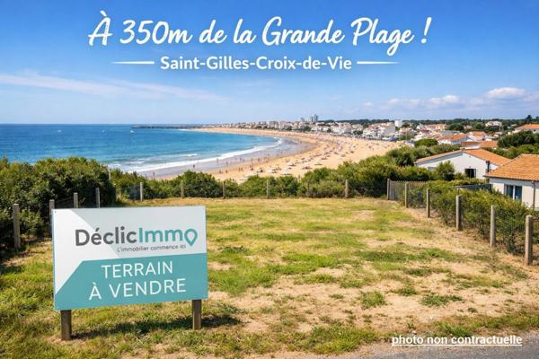 Vente terrain constructible Saint gilles croix de vie, 237 000€ Vendée Pays de la loire N°