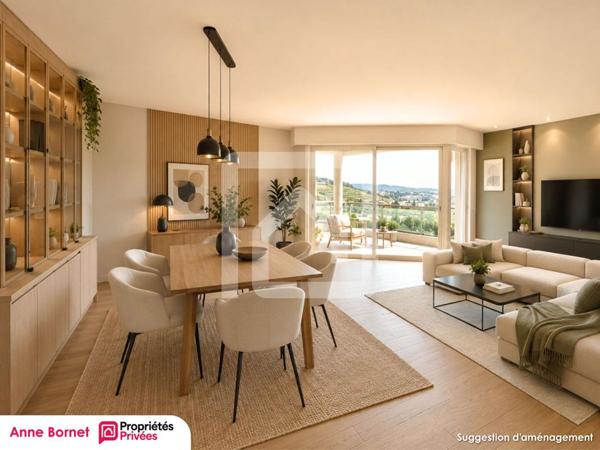 Appartement 4 pièces 106 m2, terrasse, balcon, garage fermé, cave
