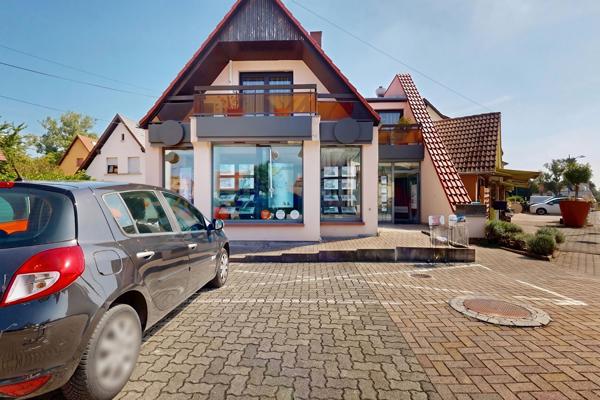 Ensemble immobilier mixte à Vendenheim : habitation, local professionnel loué et grand terrain