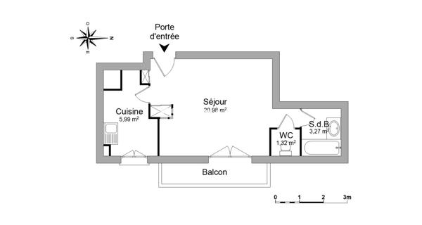 Location Studio 31.56 m² - La Varenne St Hilaire 94210