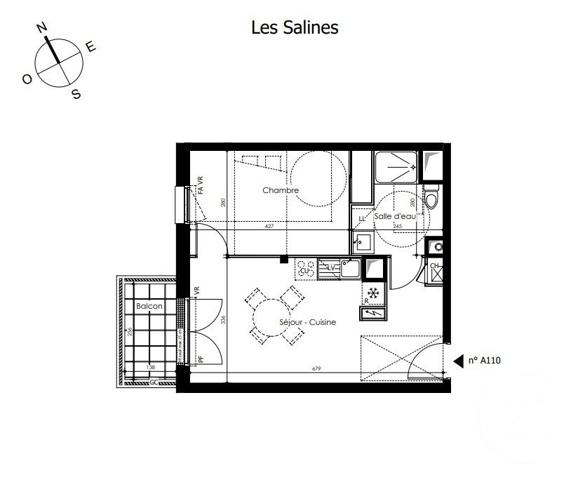 Appartement T2 à vendre  2 pièces - 39,78 m2 GUERANDE - 44