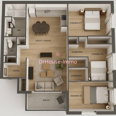 Appartement à vendre 4 pièces de 90 m²