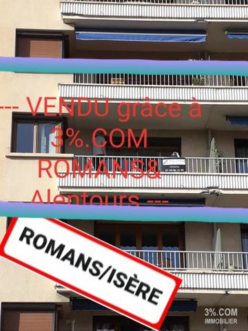 Grand T3 de 78,26m2 + Cave + place parking privée Romans-sur-Isère (26100)