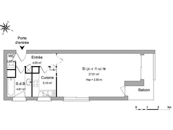 Location Studio 43 m² - 7 BLD GEORGES SEURAT Neuilly 92200