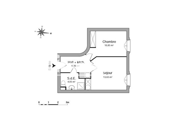 Location Appartement meublé 2 pièces 34.75 m² - 180 - 182 COURS D'ORNANO Bordeaux 33000