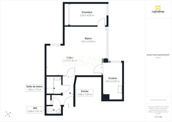 Vente Appartement 3 pièces de 58m² - 75014 Paris