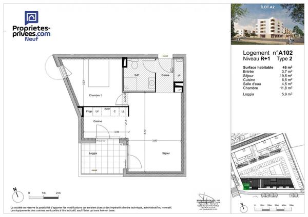 Appartement Avignon 2 pièces 46 m² - 189 000 Euros -