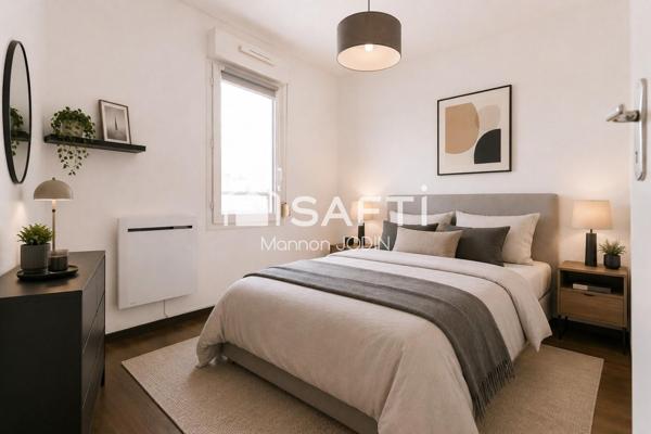 Appartement F2 avec balcon, cave et parking