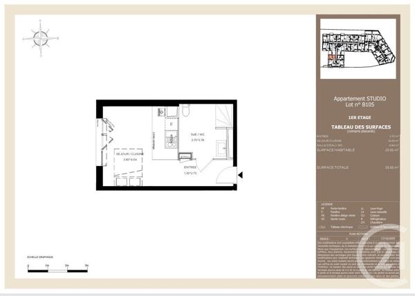 Appartement Studio à vendre  1 pièce - 25,65 m2 LE TEICH - 33