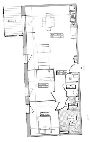 Appartement 4 pièces 74.24 m2