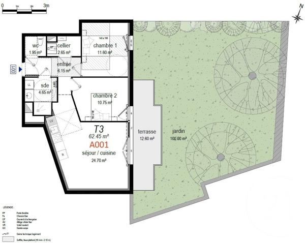 Appartement T3 à vendre  3 pièces - 62,45 m2 PLENEUF VAL ANDRE - 22
