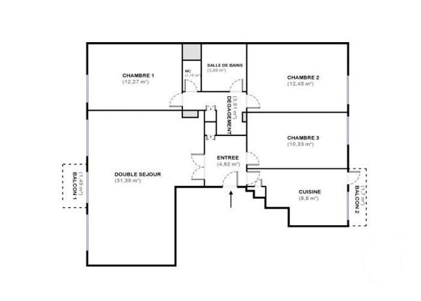 Appartement F4 à vendre  4 pièces - 88,73 m2 CHARENTON LE PONT - 94