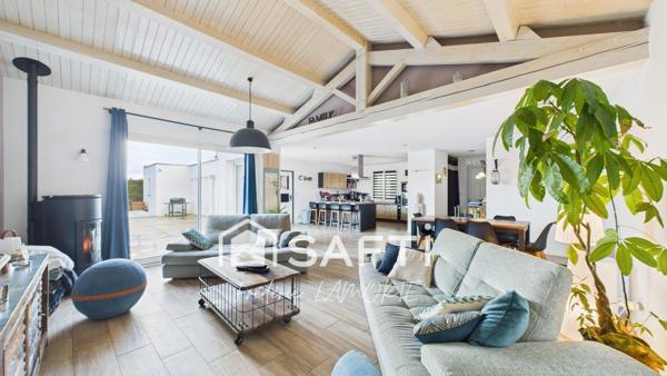 Maison contemporaine, 5 chambres, garage, piscine